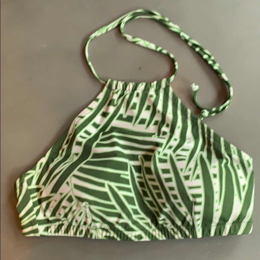 J Crew Palm Print Bikini Top